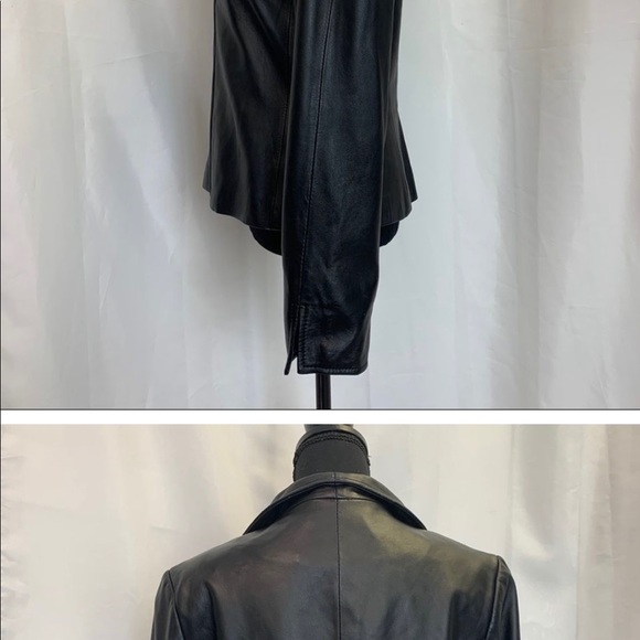 Danier Leather black soft leather Moto jacket Sz S NWOT - Picture 3 of 6